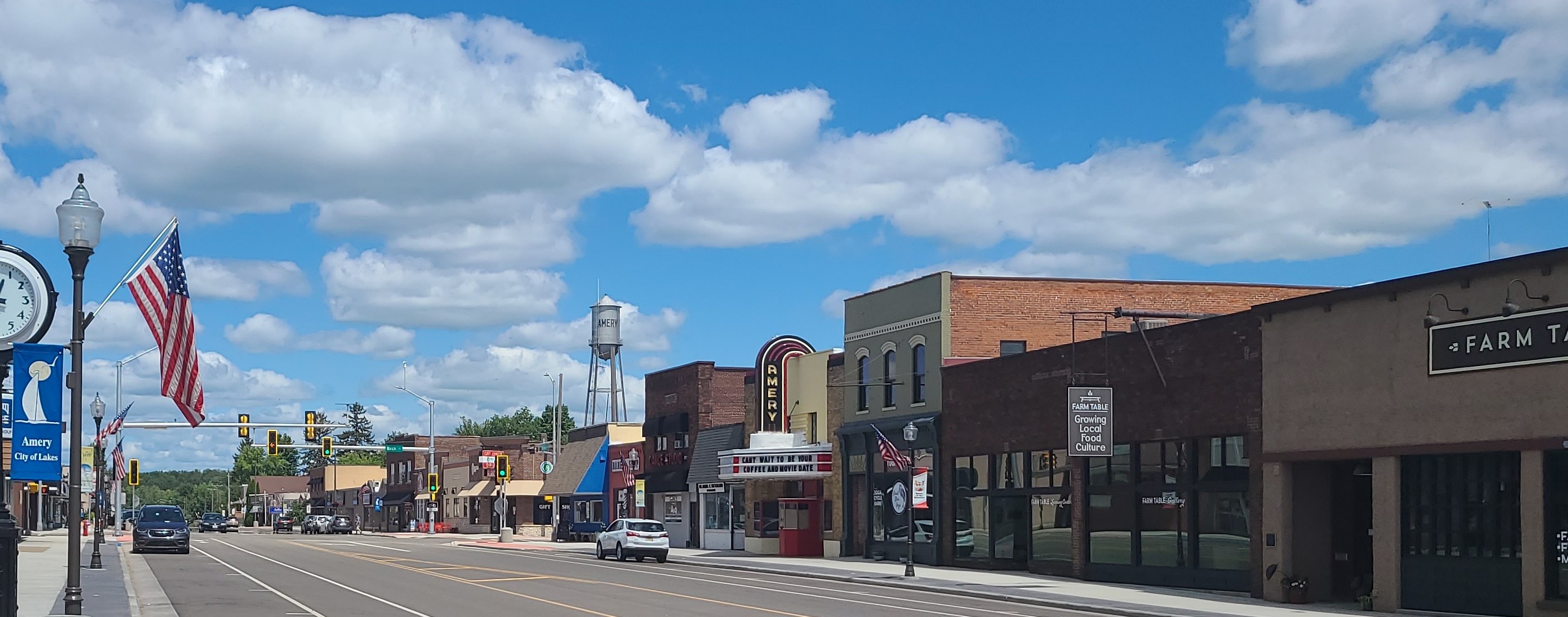 Downtown Main Street in Amery, Wisconsin